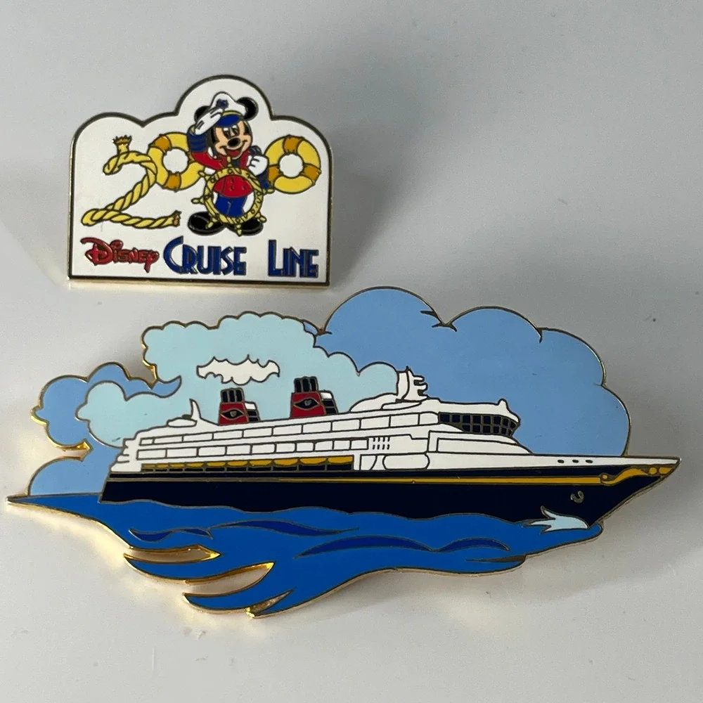Disney Cruise Line Vintage Pin Set Mickey Mouse 2000 Ship Broken Post Fair